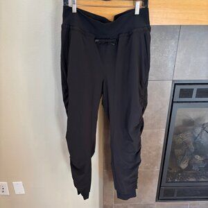 ATHLETA Womens Size 12 TALL Attitude Ruched Lined Jogger Pants Black